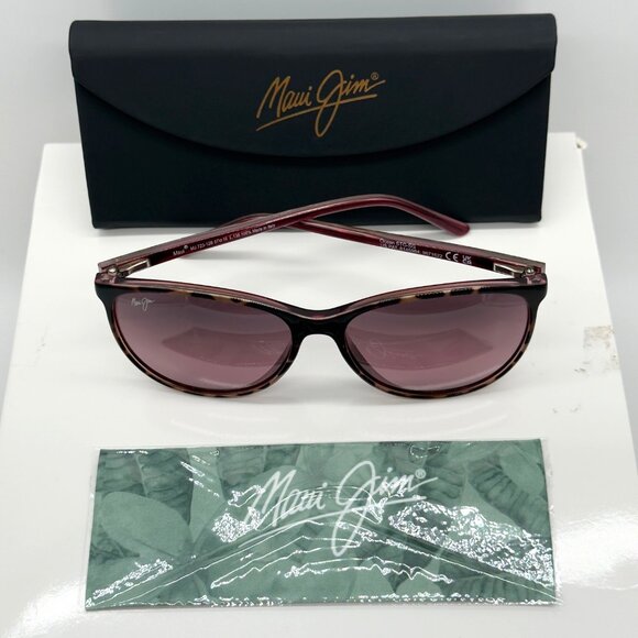 Maui Jim Ocean Tortoise Raspberry Rose Polarized Sunglasses MJ723-12B Women - Picture 2 of 9